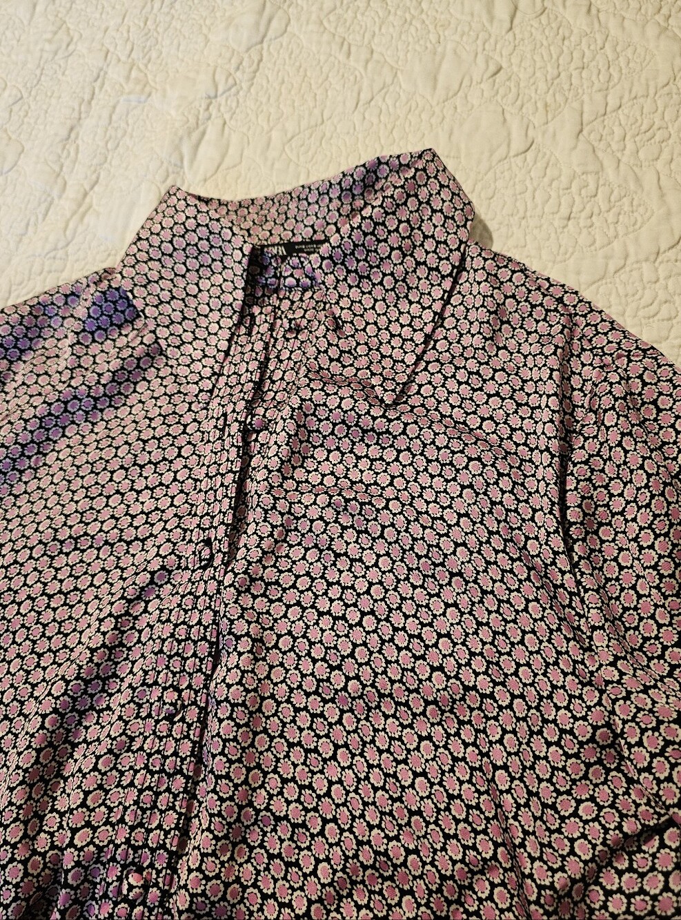 Zara Satin Patterned Blouse